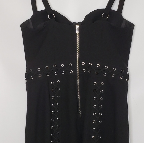 Bebe X Naven Black Bustier Lace up  Bodycon Dress Size 8 - Picture 6 of 15